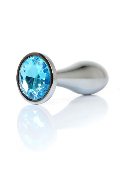 Анальна пробка - Jewellery Silver Plug Light Blue L Sex Aura