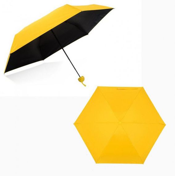 Capsule umbrella / Міні парасолька у футлярі / Компактна парасолька / Парасолька маленька. KF-298 Колір: жовтий | Зображення 3