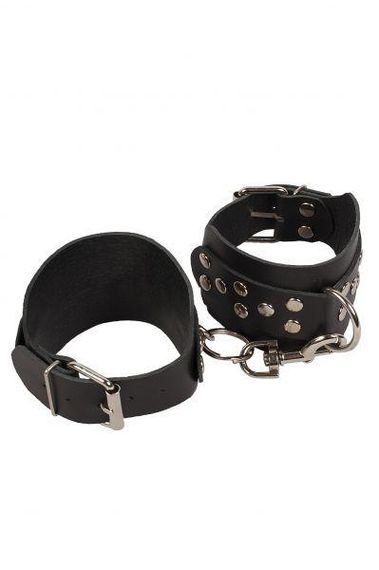 Кайдани на щиколотки Leather Leg Cuffs Black Sex Aura