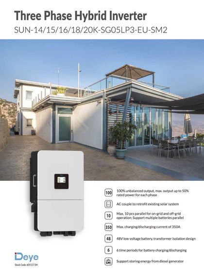Гибридный инвертор Deye SUN-16K-SG05LP3-EU-SM2 (16 kW, 3 фазы) | Зображення 4