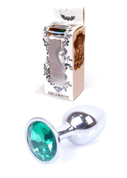 Анальна пробка - Jewellery Silver Plug Green Sex Aura