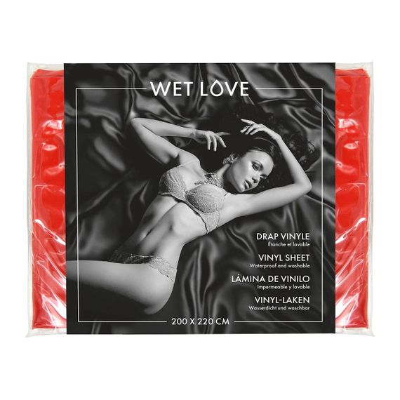 Простыня из винила Fetish Tentation Red 220x200, красная Sex Aura