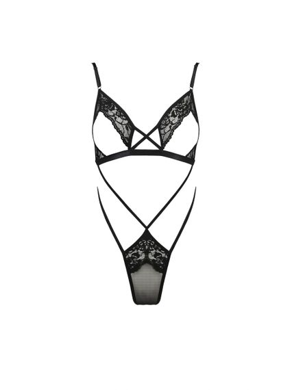 Боді з відкритими грудьми DIABOLINA BODY black S/M - Passion | Зображення 2