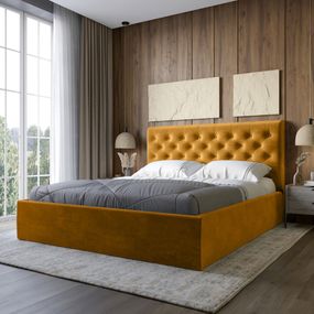 Двоспальне ліжко з м`яким узголів`ям LION Аврора Лілі 45 180х200 см (LION-041688)