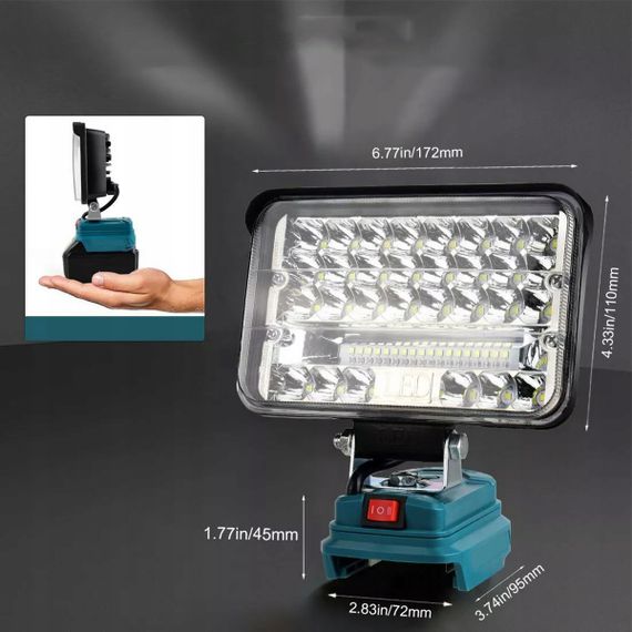Акумуляторна лампа для Makita 18В PRO з акумулятором 60W 48LED | Зображення 4