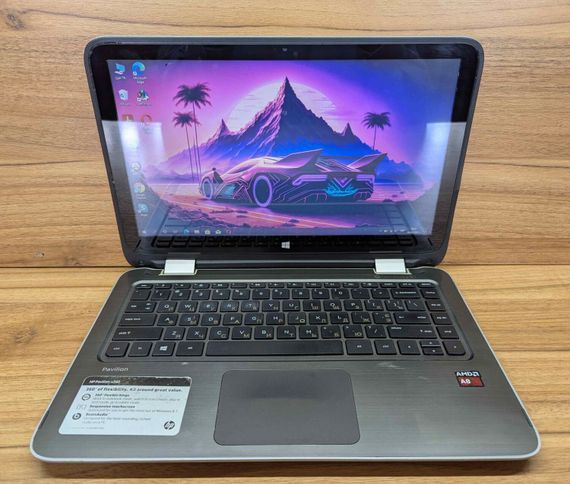 Ноутбук Б-класс HP Pavilion x360 13-a010nr / 13.3" (1366x768) TN / AMD A8-6410 (4 ядра по 2.4 GHz) / 8 GB DDR3 / 240 GB SSD / AMD Radeon R5 Graphics / WebCam / Windows 10 б/у | Зображення 1