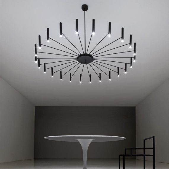 Люстра стельова на 18 лампочок 26429 Чорний 30-65х120х120 см. | Зображення 1