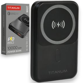 Повербанк з бездротовою зарядкою TITANUM MA02 10000mAh, 22.5W, PD20W, швидка зарядка, чорний