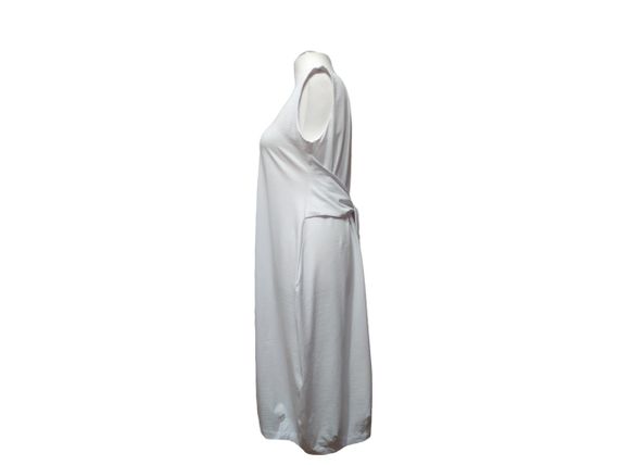 Сукня - сарафан із поясом жіноча бохо літня трикотажне повсякденна білий 46 | Зображення 6