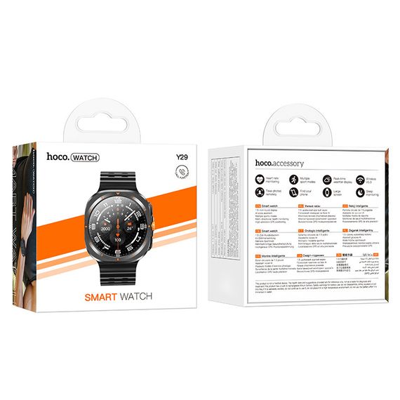 Смарт-часы Hoco Smart Watch Y29 Smart sports watch (call version) Black | Зображення 1
