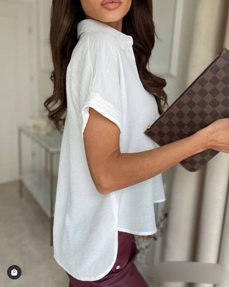 Женская летняя легкая блуза с короткими рукавами, ZE1397, цвет белый, размер 42/44 | Зображення 1