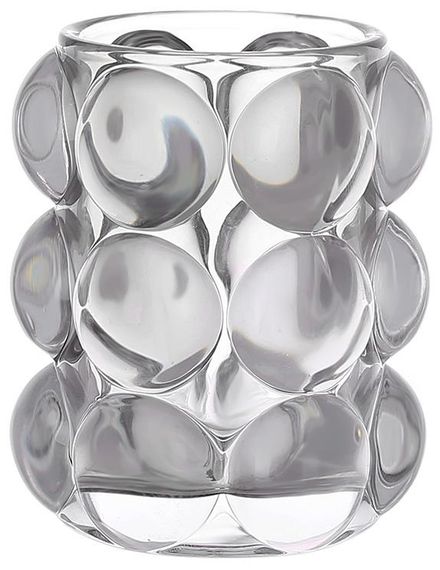 Свічник скляний Ancient Glass "Bubbles" Ø6.5х10см, сіре скло