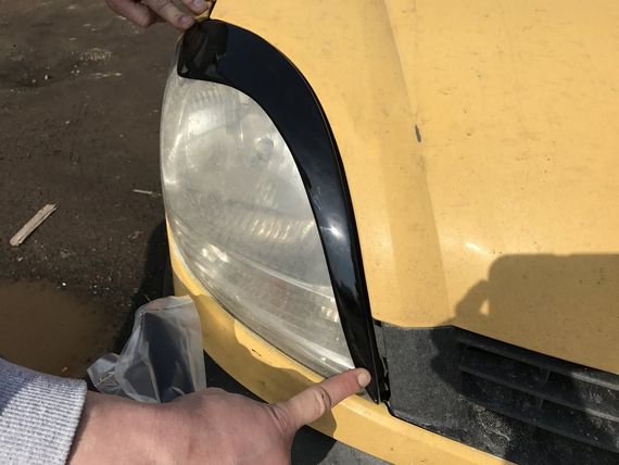Реснички (2 шт, Черный ABS) Черный мат для Renault Kangoo 1998-2008 гг | Зображення 3