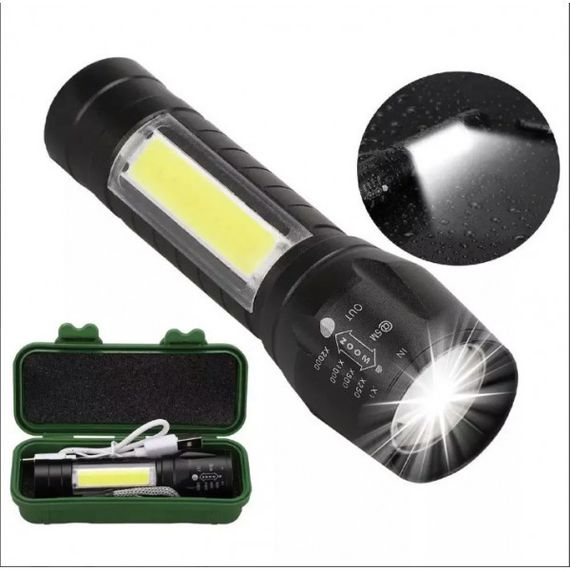 Ліхтар ручний акумуляторний світлодіодний Bailong BL-511 COB usb micro charg/Чорний BR000062 | Зображення 3