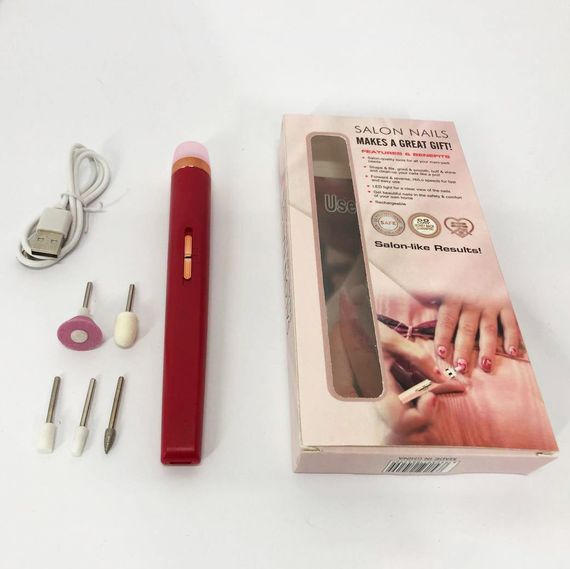 Фрезер для манікюру та корекції нігтів Flawless Salon Nails червоний, Фрезера для манікюру OZ-693 педикюру корекції | Зображення 3