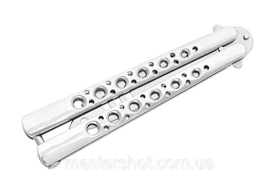 Ніж метелик тренувальний балисонг на заклепках безпечний дитячий ніж Акула АК-802 MS | Зображення 3