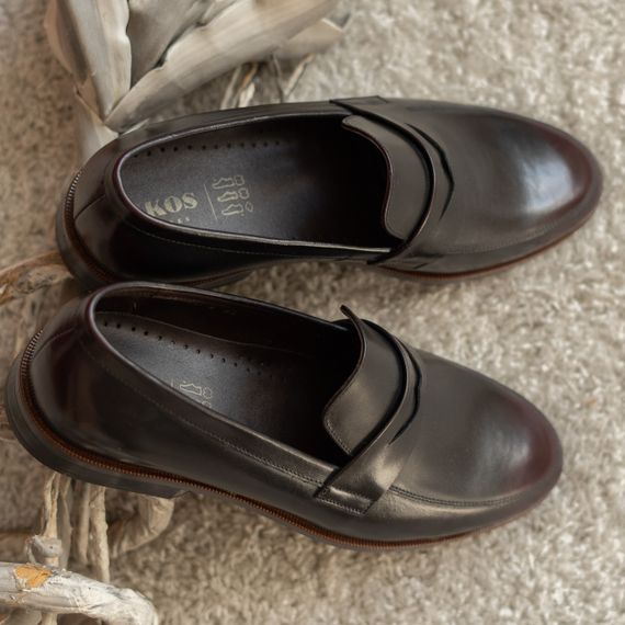 Бордові пенні - лофери 44 розмір туфлі | Зображення 3