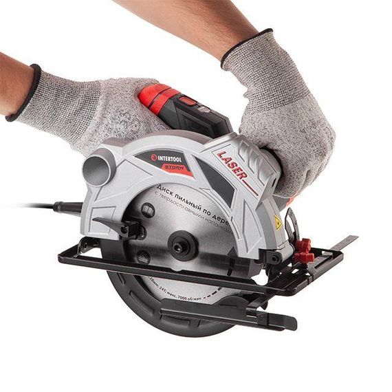 Пила дискова 1500 Вт, 5800об/хв, кут 90-45, глибина розпилювання 65-43 мм, диск 190 мм*20 мм, 24 зуби, лазер1 | Зображення 8