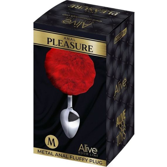 Анальна пробка Alive Anal Pleasure з червоним хвостиком, M Sex Aura | Зображення 1