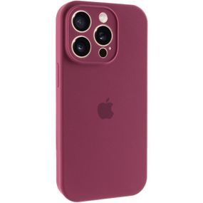 Чохол Silicone Case Full Camera Protective (AA) для Apple iPhone 14 Pro Max (6.7") Бордовий / Plum