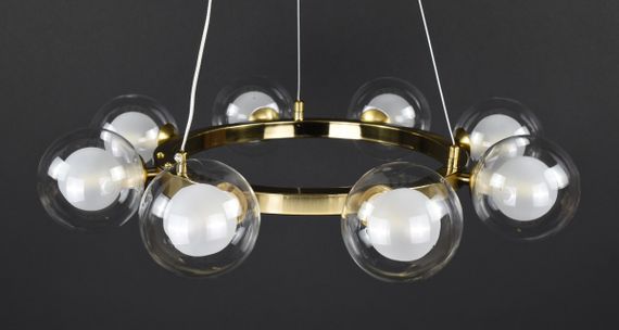 Люстра підвісна на 8 лампочок 27913 Латунь 25-130х54х54 см. | Зображення 6