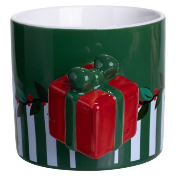 Чашка фарфоровая новогодняя Merry Christmas 400 (мл) Зеленая Yiwu FM-CS-49GR | Зображення 4
