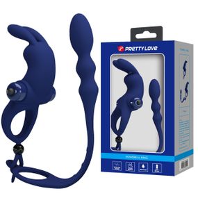 Ерекційне вібро кільце з анальним стимулятором Pretty Love - Powerful ring, BI-210213-3 Sex Aura