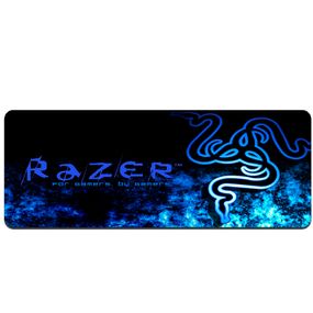 Килимок 400*900 тканинний RAZER 25 з боковою прошивкою, товщина 2 мм, колір Black/Blue, Пакет