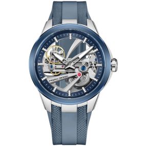 Чоловічий механічний годинник Pagani Design PD-YS030 Silver-Blue Rubber з сапфіровим склом та автопідзаводом