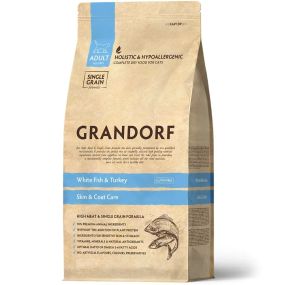 Grandorf White Fish & Turkey сухий корм для дорослих кішок з океанічною рибою, 2 кг