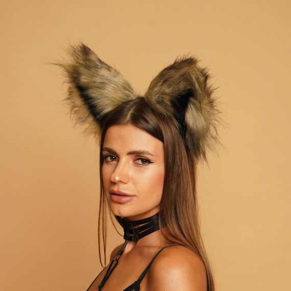 Пухнасті котячі вуха, Коричневі з чорним OKOVA Sex Aura | Зображення 1