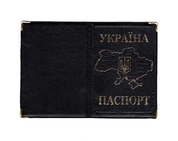 Обкладинка шкірозамінник на поспаспорт Мапа 52838, тиснення золотом Чорний