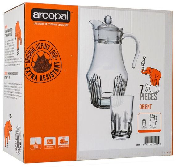 Набір для напоїв Arcopal Orient L4986 глечик і 6 склянок з якісного скла | Зображення 4