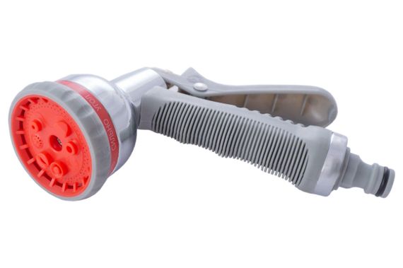 Пистолет-распылитель для полива Intertool - 8 функций хром x 1 адаптер x 2 коннектора (GE-0005) | Зображення 2