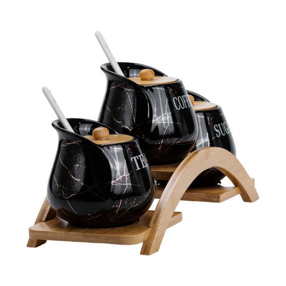 Набор для сыпучих продуктов фарфоровый 3 шт по 500 мл HP1244 | Зображення 5