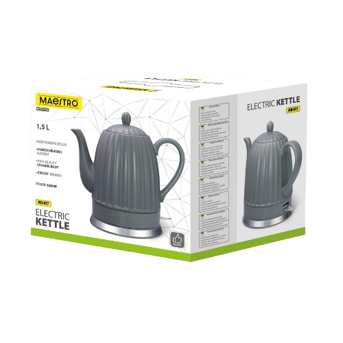 Електрочайник 1,5л 1500W кераміка (диск) MR-077 Maestro | Зображення 6