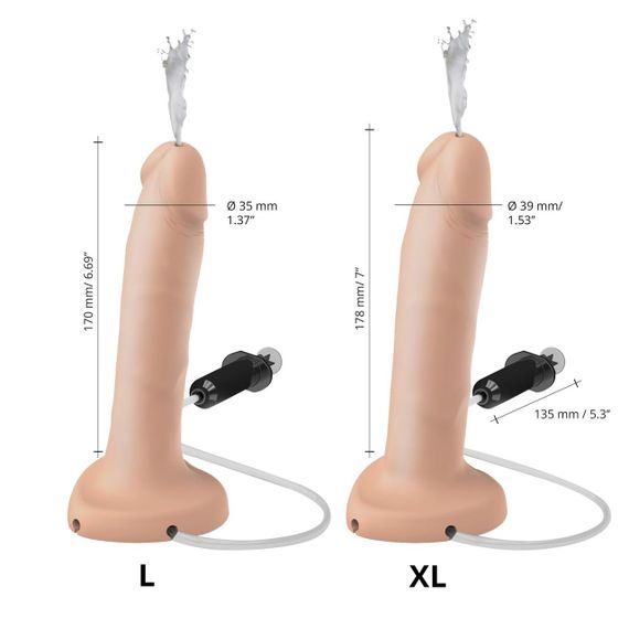 Фалоімітатор, що кінчає Strap-On-Me Squirting Cum Dildo Realistic Vanilla, діам. 3,5 см, силікон Sex Aura | Зображення 3