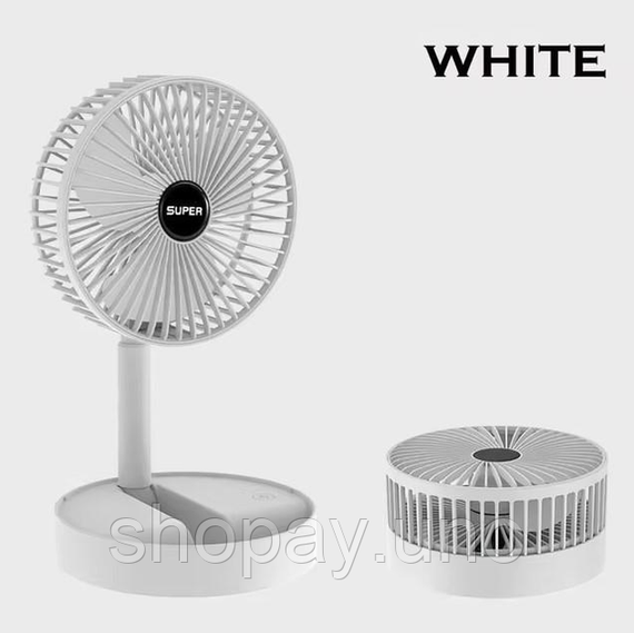 Портативний міні вентилятор для дому Telescopic Folding Fan Складаний настільний вентилятор із USB зарядкою | Зображення 3