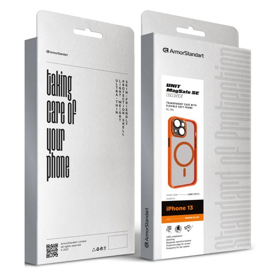 Чохол до мобільного телефона Armorstandart Unit MagSafe SE Apple iPhone 13 Orange Black (ARM75377) | Зображення 1