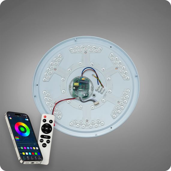 Люстра світлодіодна 517 Dlight RGB з пультом і  колонкою 70Вт Білий (02150) | Зображення 8