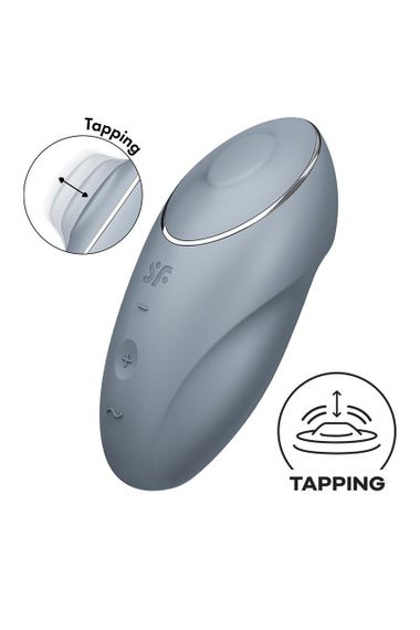 Вибратор для клитора Satisfyer Tap & Climax 1 c вибрацией и постукиванием, серый sexstyle | Зображення 5