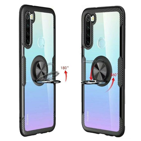 Чохол Primolux Ring Magnetic Stand для Xiaomi Redmi Note 8 - Black | Зображення 1