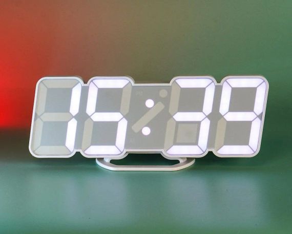 Електронний настільний годинник з будильником та термометром LY 1089 Білий | Зображення 2