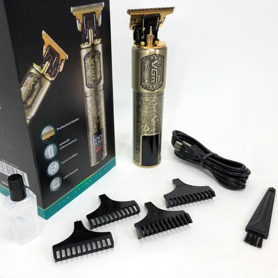 Машинка-тример для стрижки беспроводная VGR V-073, Машинка для стрижки волос с профессиональными ножами WP-87