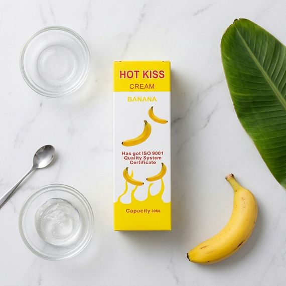 Гель-лубрикант увлажняющий Hot Kiss на водной основе со вкусом банана 30 мл