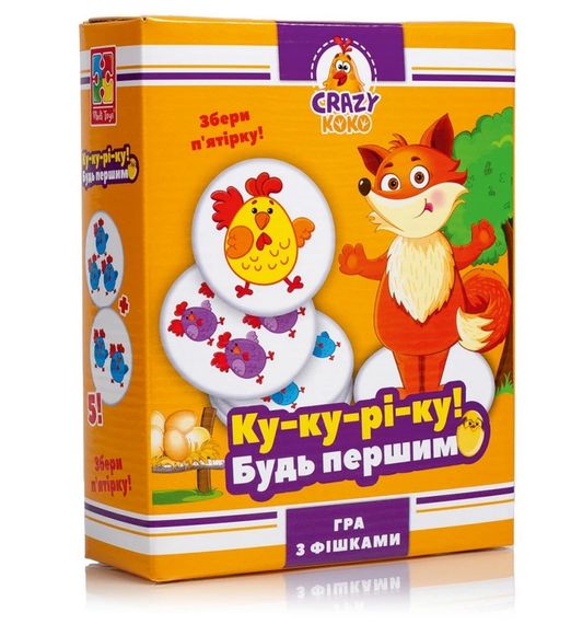 Гра настільна Vladi Toys розважальна Crazy Koko "Ку-ку-рі-ку!" VT8025-08 (укр)