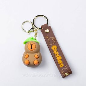 Дитячий брелок Капібара 5×3×4 (см) для ключів, на сумку і рюкзак HP-55-24CAP