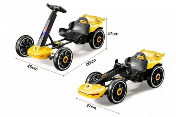 Електромобіль V-18 Formula 25 yellow з пультом, EVA-колеса, акумулятор 12V, музика Maraton | Зображення 2