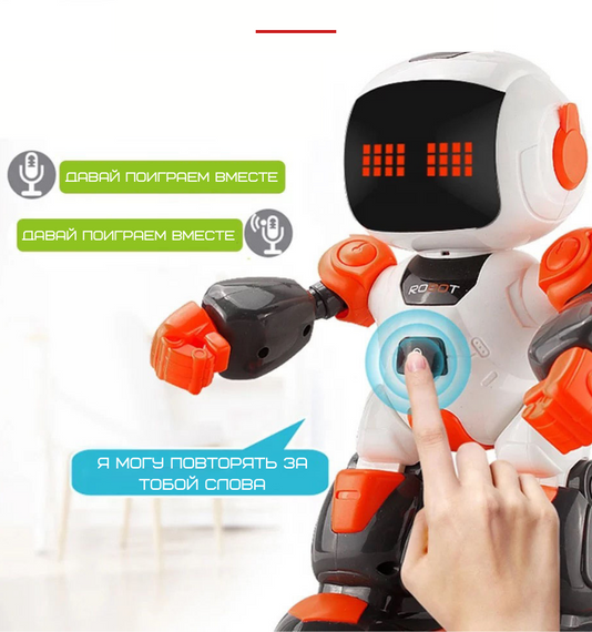 Игрушка Робот Интерактивный Говорящий Программируемый Робот На Радиоуправлении Со Светом и Звуком 3 in 1 | Зображення 5