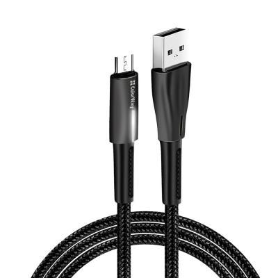Дата кабель ColorWay USB 2.0 AM to Micro 5P 1.0m zinc alloy + led black (CW-CBUM035-BK) (CW-CBUM035-BK) | Зображення 1